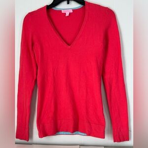 Lilly Pulitzer pink V Neck Long Sleeve Sweater